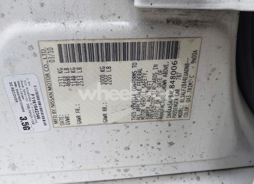 Photo 9 of 2010 Nissan Maxima 3.5 SV (VIN 1N4AA5AP9AC848006)