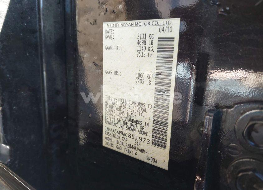 Photo 9 of 2010 Nissan Maxima 3.5 SV (VIN 1N4AA5AP9AC851973)