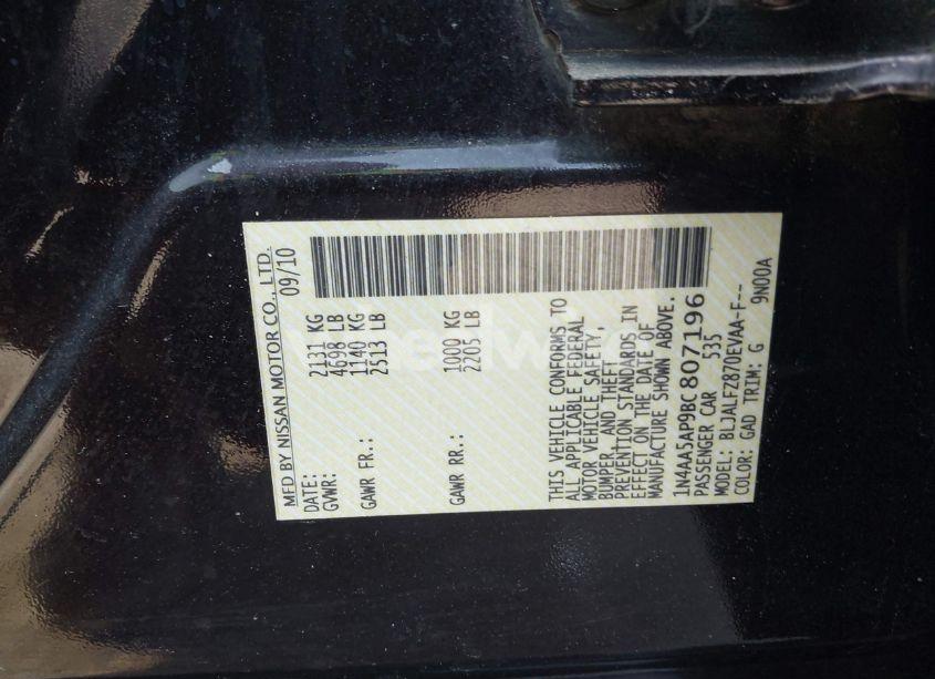 Photo 9 of 2011 Nissan Maxima 3.5 SV (VIN 1N4AA5AP9BC807196)