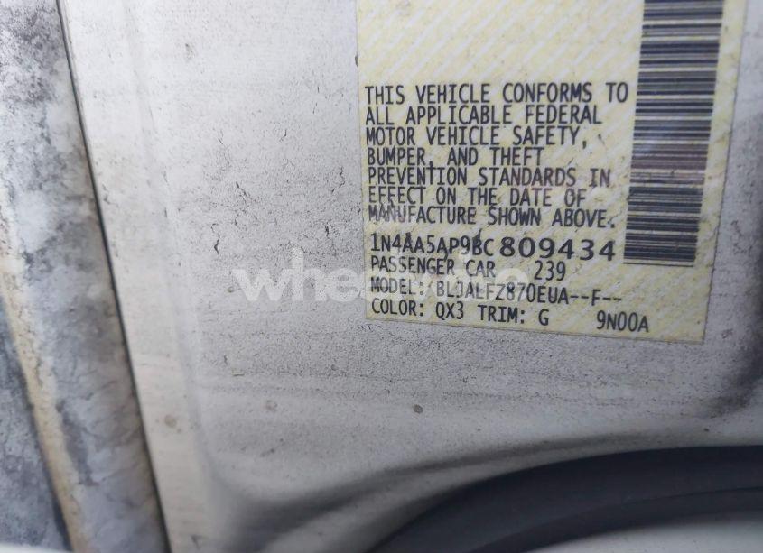 Photo 9 of 2011 Nissan Maxima 3.5 SV (VIN 1N4AA5AP9BC809434)