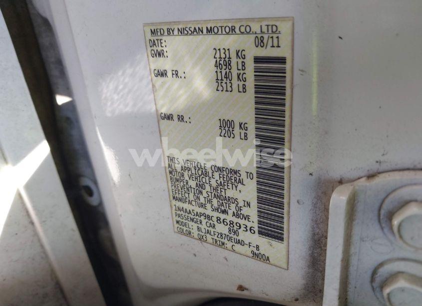 Photo 9 of 2011 Nissan Maxima 3.5 SV (VIN 1N4AA5AP9BC868936)