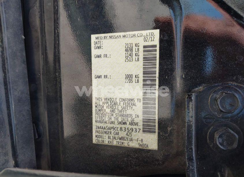 Photo 9 of 2012 Nissan Maxima 3.5 SV (VIN 1N4AA5AP9CC835937)