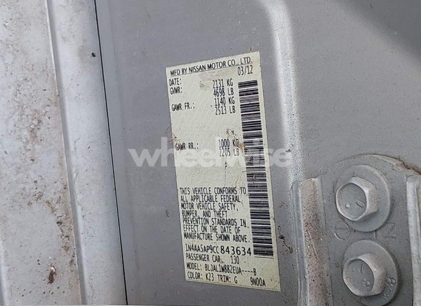 Photo 9 of 2012 Nissan Maxima 3.5 SV (VIN 1N4AA5AP9CC843634)