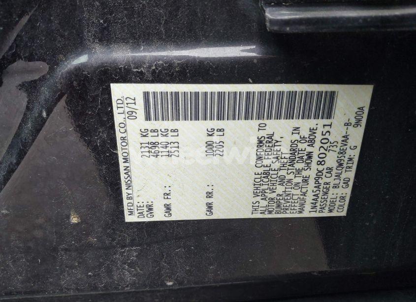 Photo 9 of 2013 Nissan Maxima 3.5 S (VIN 1N4AA5AP9DC802051)