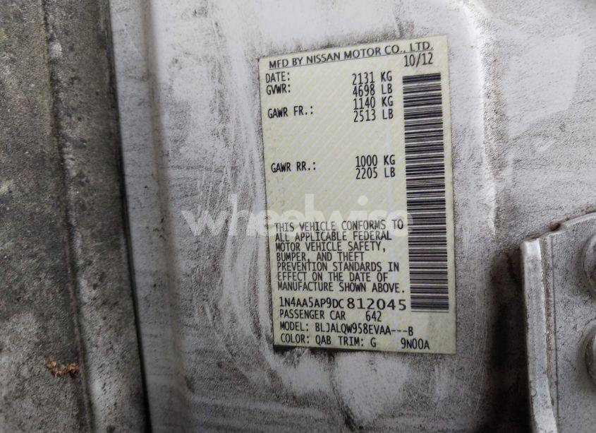 Photo 9 of 2013 Nissan Maxima 3.5 S (VIN 1N4AA5AP9DC812045)