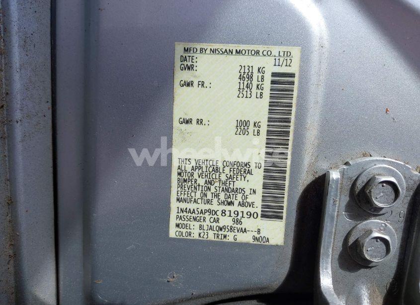 Photo 9 of 2013 Nissan Maxima 3.5 S (VIN 1N4AA5AP9DC819190)