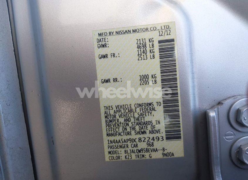 Photo 9 of 2013 Nissan Maxima 3.5 S (VIN 1N4AA5AP9DC822493)