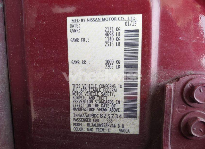 Photo 9 of 2013 Nissan Maxima 3.5 SV (VIN 1N4AA5AP9DC825734)