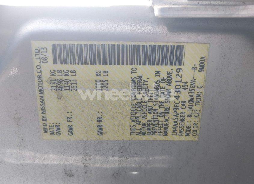 Photo 9 of 2014 Nissan Maxima 3.5 S (VIN 1N4AA5AP9EC430129)