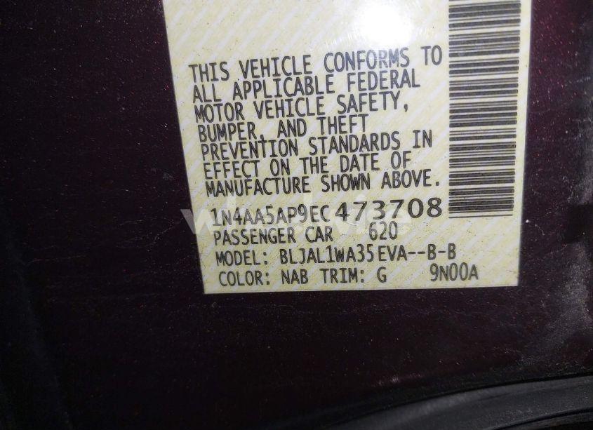 Photo 9 of 2014 Nissan Maxima 3.5 SV (VIN 1N4AA5AP9EC473708)