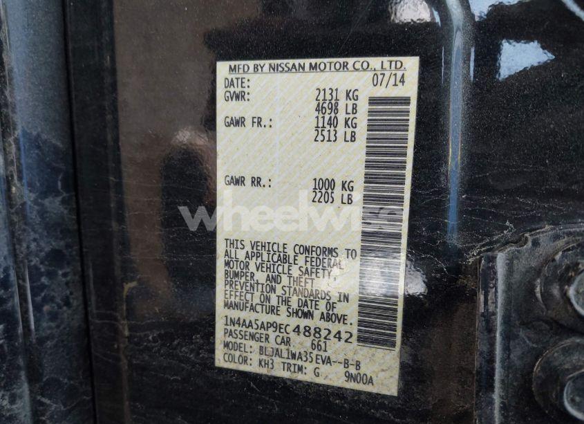 Photo 9 of 2014 Nissan Maxima 3.5 SV (VIN 1N4AA5AP9EC488242)