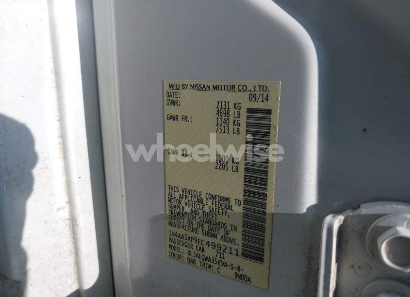 Photo 9 of 2014 Nissan Maxima 3.5 S/3.5 SV (VIN 1N4AA5AP9EC499211)