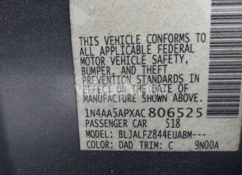 Photo 9 of 2010 Nissan Maxima 3.5 SV (VIN 1N4AA5APXAC806525)