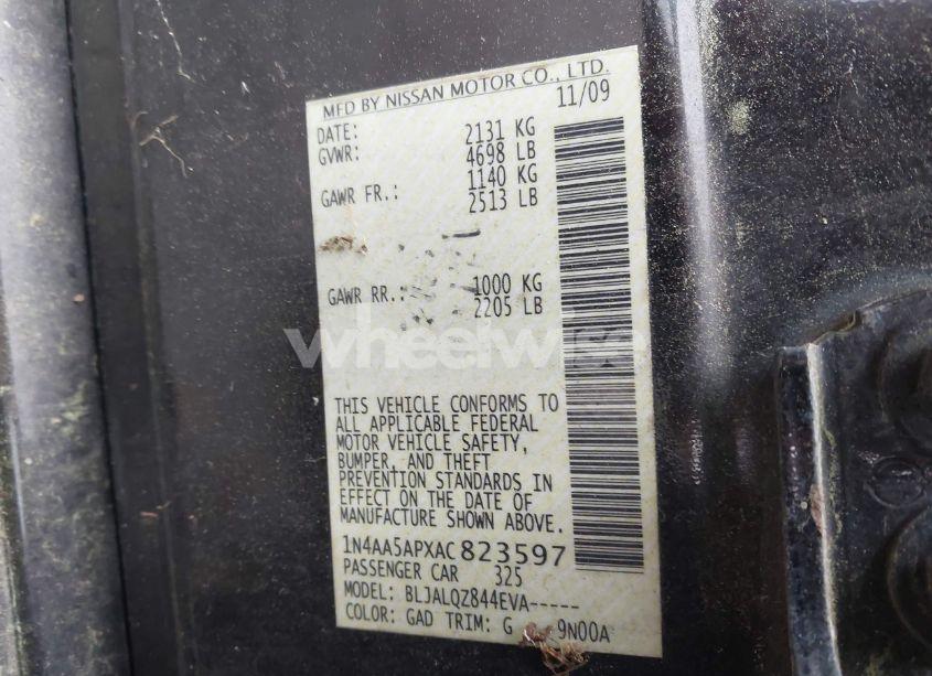 Photo 9 of 2010 Nissan Maxima 3.5 S (VIN 1N4AA5APXAC823597)