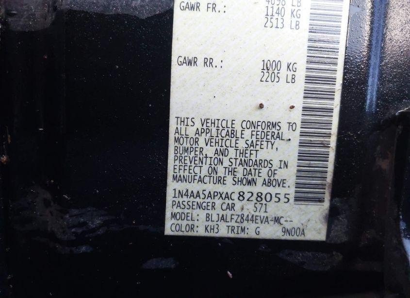 Photo 9 of 2010 Nissan Maxima 3.5 SV (VIN 1N4AA5APXAC828055)