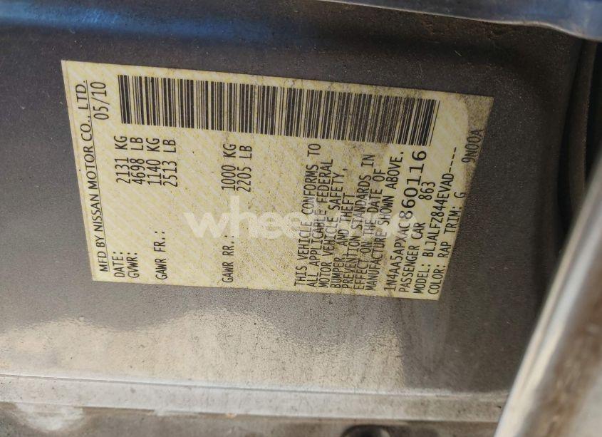 Photo 9 of 2010 Nissan Maxima 3.5 SV (VIN 1N4AA5APXAC860116)