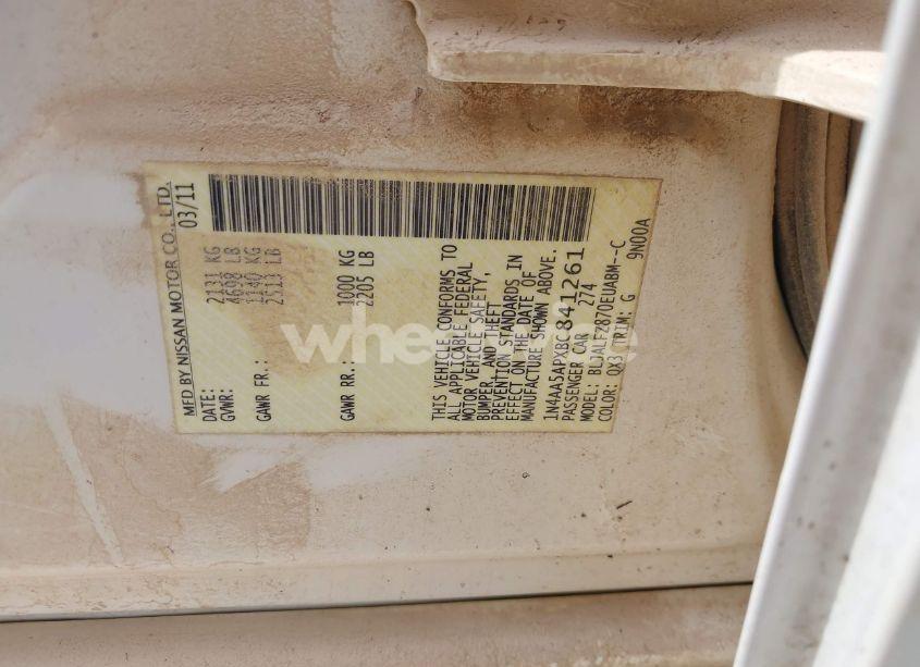 Photo 9 of 2011 Nissan Maxima 3.5 SV (VIN 1N4AA5APXBC841261)