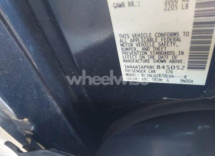 Photo 9 of 2011 Nissan Maxima 3.5 S (VIN 1N4AA5APXBC845052)