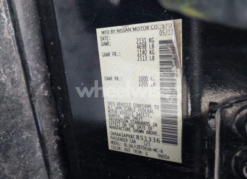 Photo 9 of 2011 Nissan Maxima 3.5 SV (VIN 1N4AA5APXBC851336)