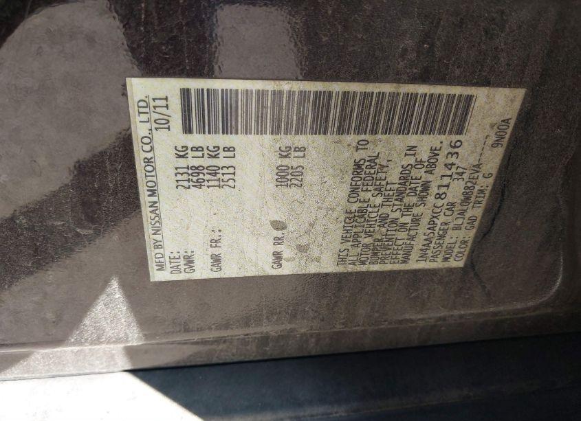 Photo 9 of 2012 Nissan Maxima 3.5 S (VIN 1N4AA5APXCC811436)