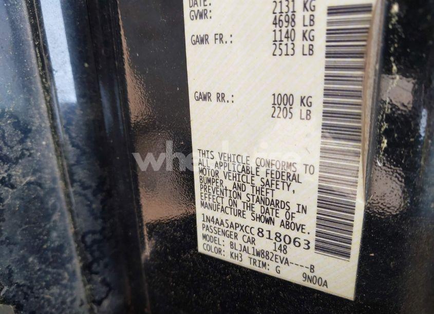 Photo 9 of 2012 Nissan Maxima 3.5 SV (VIN 1N4AA5APXCC818063)