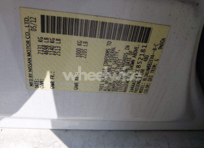 Photo 9 of 2012 Nissan Maxima 3.5 SV (VIN 1N4AA5APXCC852181)