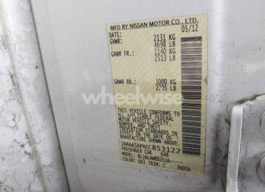 Photo 9 of 2012 Nissan Maxima 3.5 SV (VIN 1N4AA5APXCC853122)