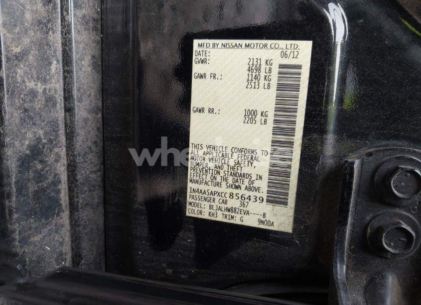 Photo 9 of 2012 Nissan Maxima 3.5 SV (VIN 1N4AA5APXCC856439)