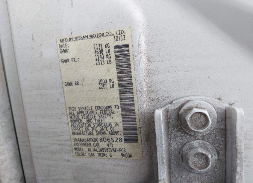 Photo 9 of 2013 Nissan Maxima 3.5 SV (VIN 1N4AA5APXDC806528)