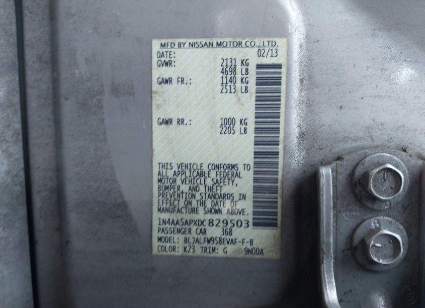 Photo 9 of 2013 Nissan Maxima 3.5 SV (VIN 1N4AA5APXDC829503)