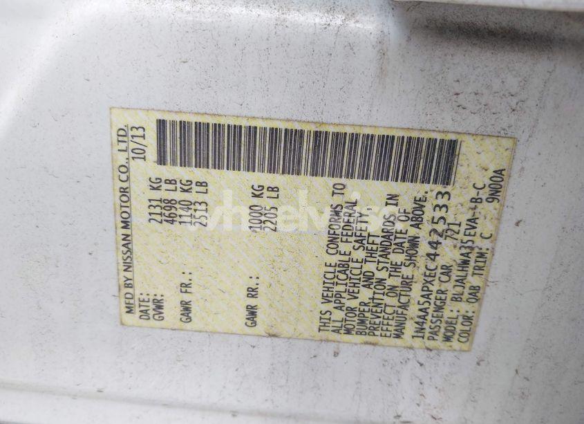 Photo 9 of 2014 Nissan Maxima 3.5 SV (VIN 1N4AA5APXEC442533)