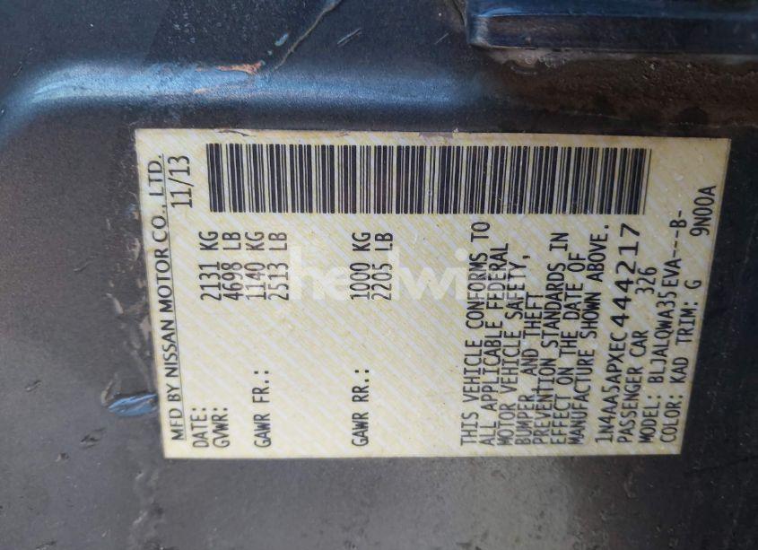 Photo 9 of 2014 Nissan Maxima 3.5 S (VIN 1N4AA5APXEC444217)