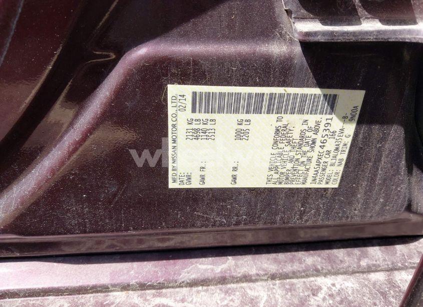 Photo 9 of 2014 Nissan Maxima 3.5 S/3.5 SV (VIN 1N4AA5APXEC465391)