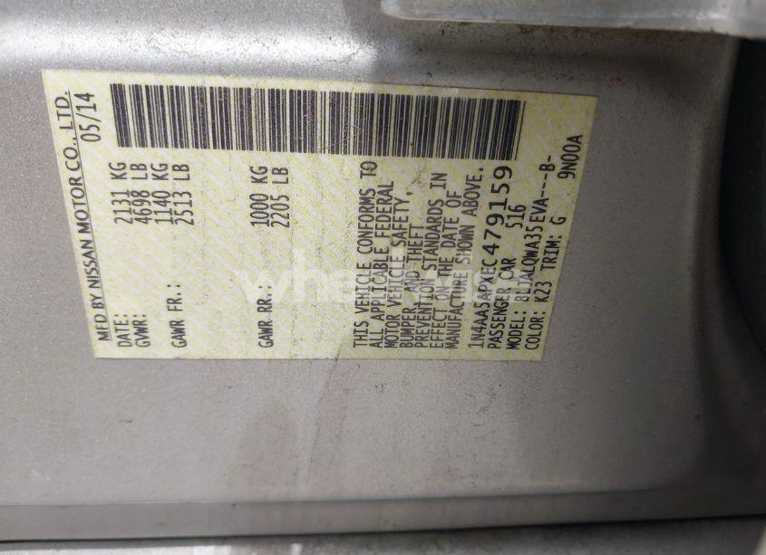 Photo 9 of 2014 Nissan Maxima (VIN 1N4AA5APXEC479159)