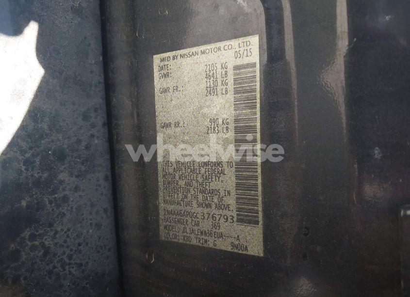 Photo 9 of 2016 Nissan Maxima 3.5 SL (VIN 1N4AA6AP0GC376793)