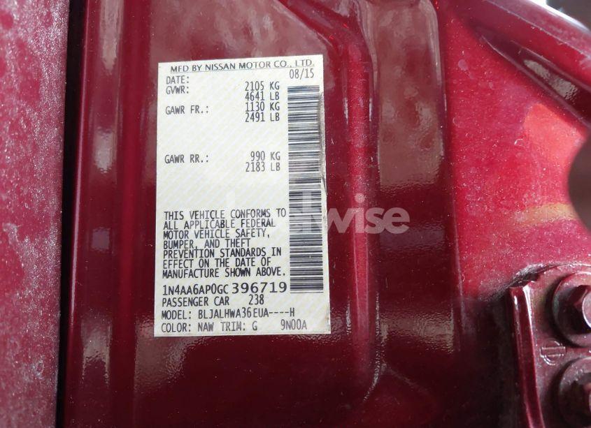 Photo 9 of 2016 Nissan Maxima 3.5 PLATINUM (VIN 1N4AA6AP0GC396719)