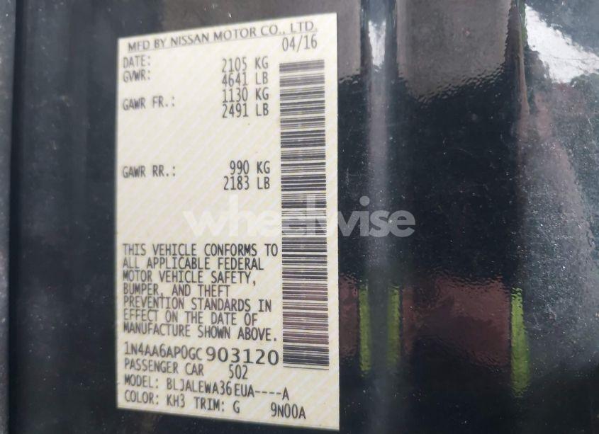 Photo 9 of 2016 Nissan Maxima 3.5 SL (VIN 1N4AA6AP0GC903120)