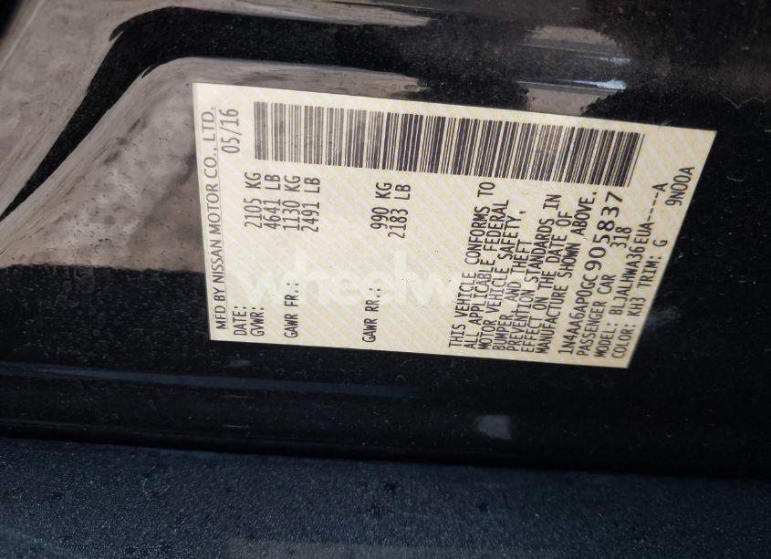 Photo 9 of 2016 Nissan Maxima 3.5 PLATINUM (VIN 1N4AA6AP0GC905837)