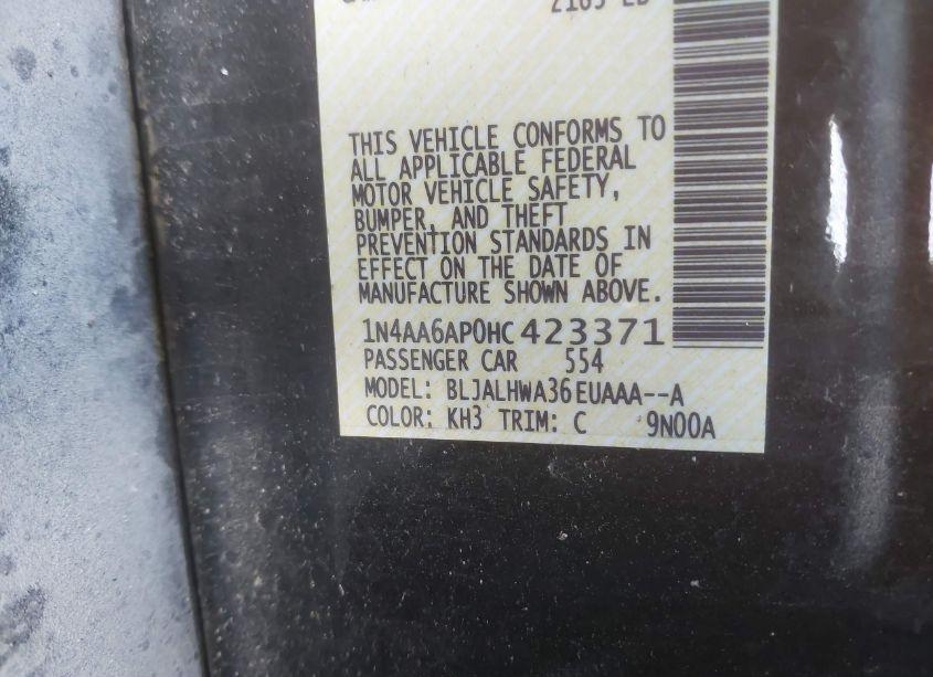 Photo 9 of 2017 Nissan Maxima 3.5 PLATINUM (VIN 1N4AA6AP0HC423371)