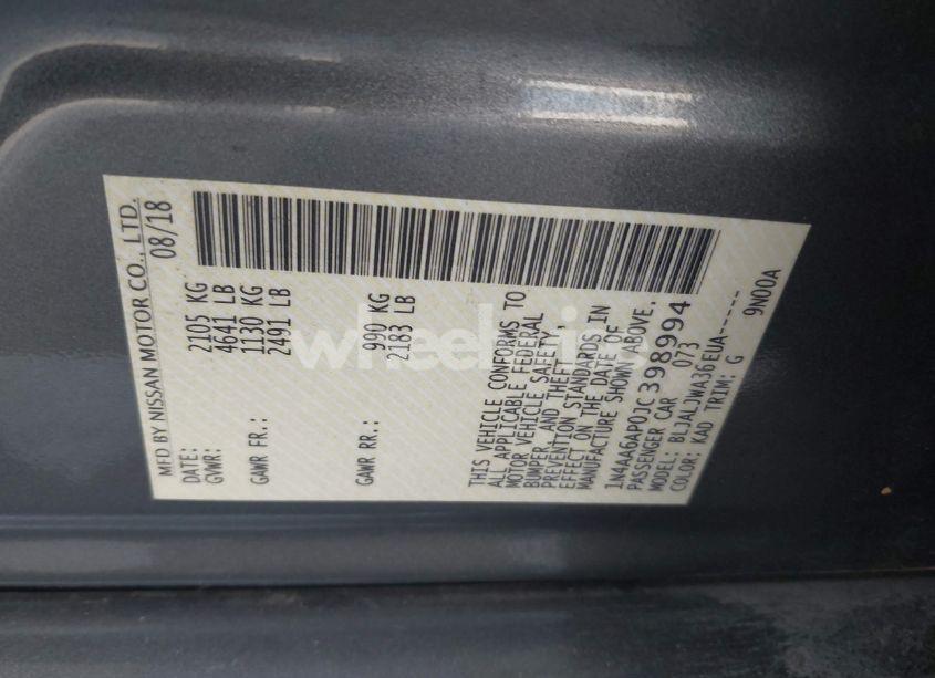 Photo 9 of 2018 Nissan Maxima 3.5 SV (VIN 1N4AA6AP0JC398994)