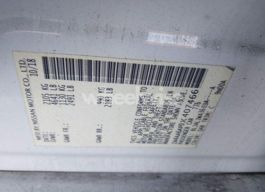 Photo 9 of 2018 Nissan Maxima 3.5 SV (VIN 1N4AA6AP0JC407466)