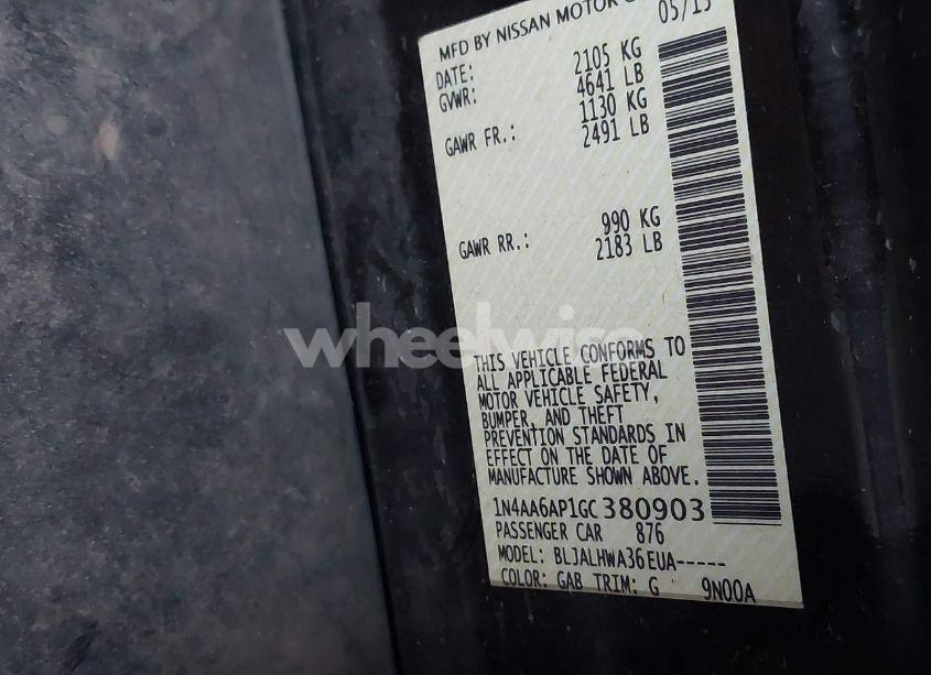 Photo 9 of 2016 Nissan Maxima 3.5 PLATINUM (VIN 1N4AA6AP1GC380903)