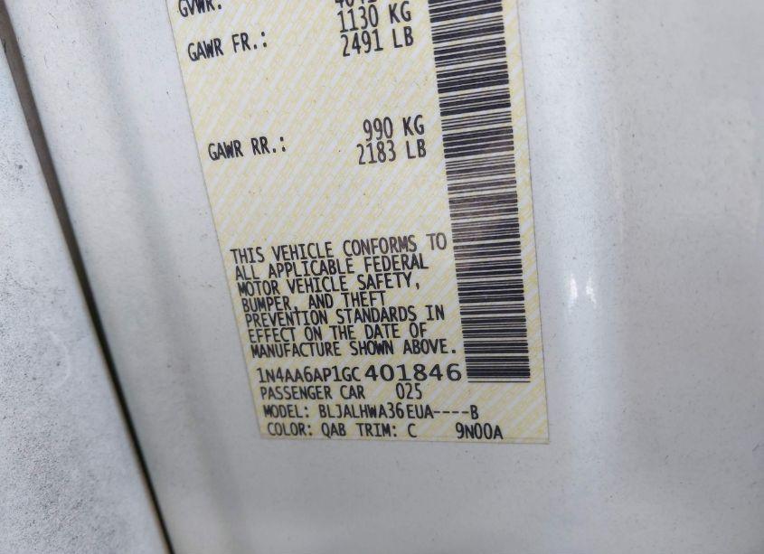 Photo 9 of 2016 Nissan Maxima 3.5 PLATINUM (VIN 1N4AA6AP1GC401846)