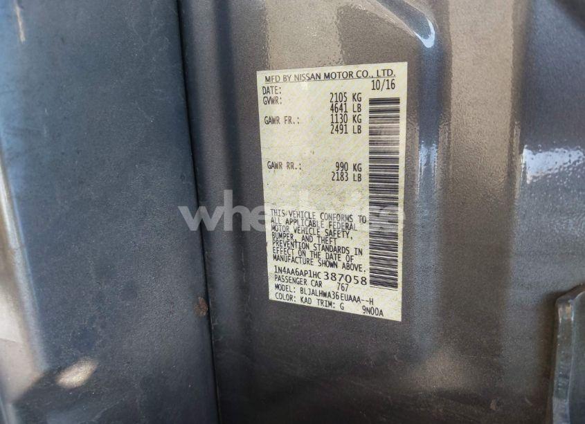 Photo 9 of 2017 Nissan Maxima 3.5 PLATINUM (VIN 1N4AA6AP1HC387058)