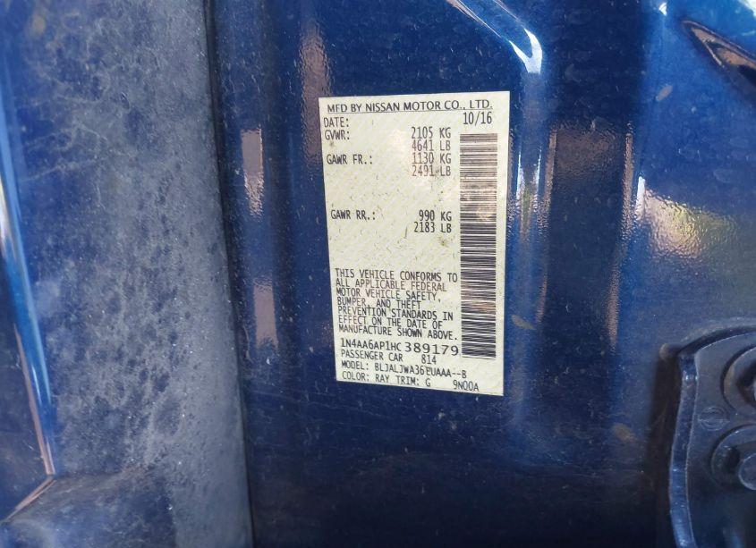 Photo 9 of 2017 Nissan Maxima 3.5 SV (VIN 1N4AA6AP1HC389179)