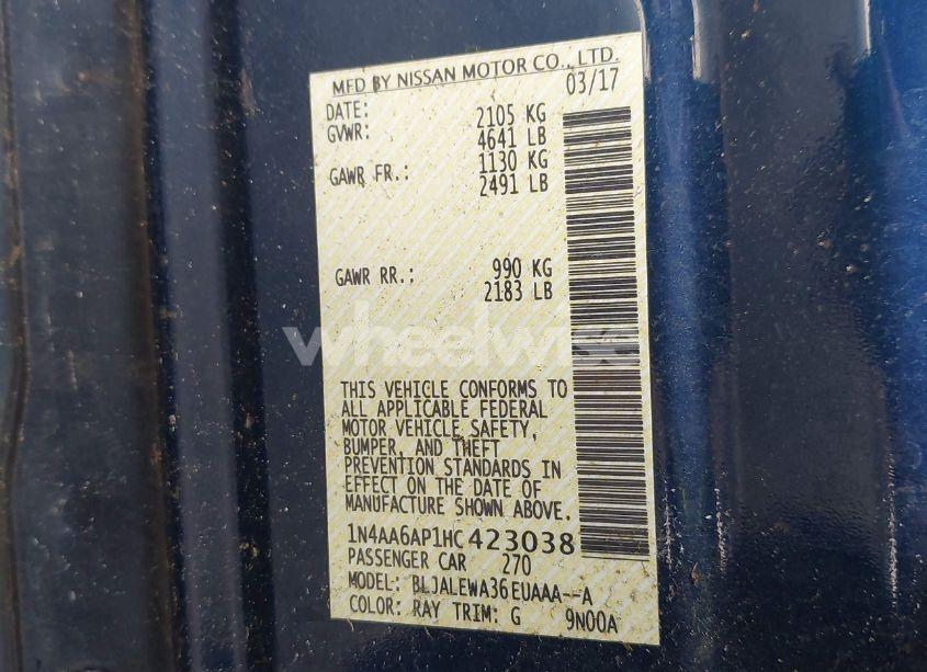 Photo 9 of 2017 Nissan Maxima 3.5 SL (VIN 1N4AA6AP1HC423038)