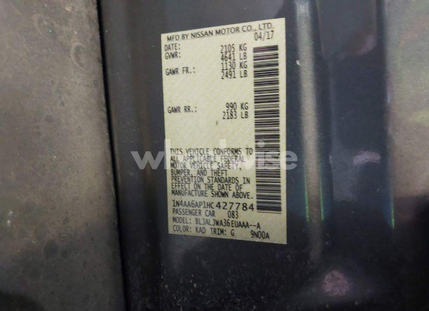 Photo 9 of 2017 Nissan Maxima 3.5 SV (VIN 1N4AA6AP1HC427784)