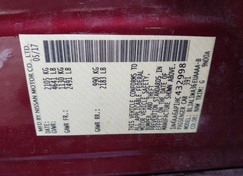 Photo 9 of 2017 Nissan Maxima 3.5 SR (VIN 1N4AA6AP1HC432998)