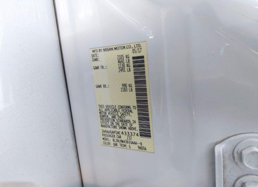 Photo 9 of 2017 Nissan Maxima 3.5 PLATINUM (VIN 1N4AA6AP1HC433374)