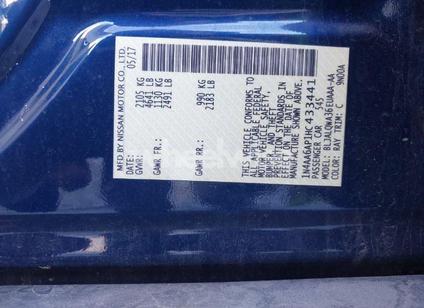 Photo 9 of 2017 Nissan Maxima 3.5 S (VIN 1N4AA6AP1HC433441)